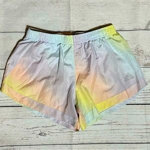 Adidas youth girls M 10-12 multi color lined elastic waist athletic shorts